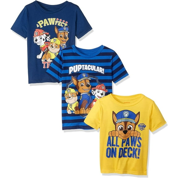 Nickelodeon Boys' Paw Patrol 3 Pack Tees