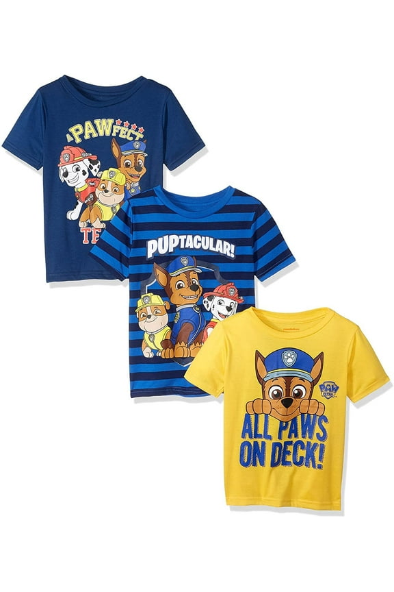 Nickelodeon Boys' Paw Patrol 3 Pack Tees