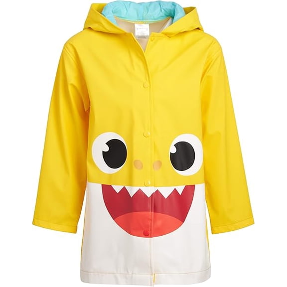 Nickelodeon Boys' Rain Jacket - Hooded Slicker Shell Raincoat: Baby Shark, Paw Patrol (Size: 4-7)
