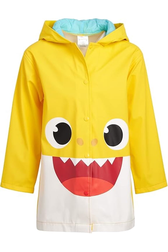 Boys' Rain Jacket - Hooded Slicker Shell Raincoat: Baby Shark, Paw Patrol (Size: 4-7)