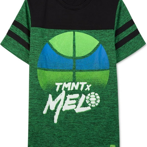 Nickelodeon Boys TMNT X Melo Graphic T-Shirt, Green, Big Kids (8-20), M (12)