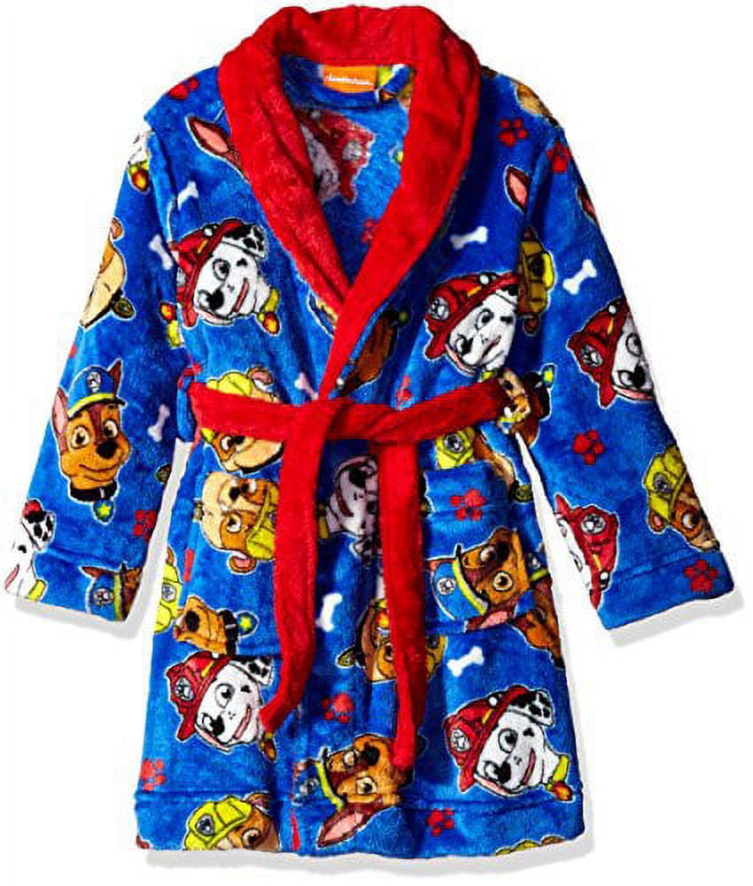Nickelodeon Boys' Toddler Paw Patrol Luxe Plush Robe, Blue, 2T