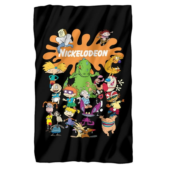 Nickelodeon Brand Blanket, 36"x58" Nick Splat Group Fleece Blanket
