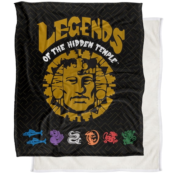 Nickelodeon Brand Blanket, 50"x60" Team Logos Silky Touch Sherpa Back Super Soft Throw Blanket