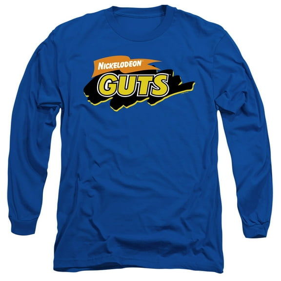 Nickelodeon Brand Guts Logo Unisex Adult Long-Sleeve T Shirt (X-Large) Royal Blue