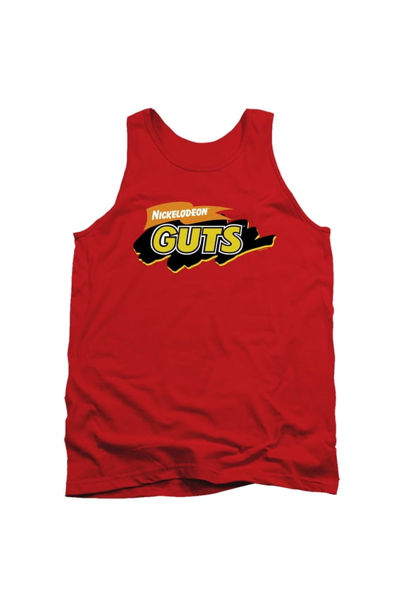 Nickelodeon Brand Guts Logo Unisex Adult Tank Top,Red, X-Large