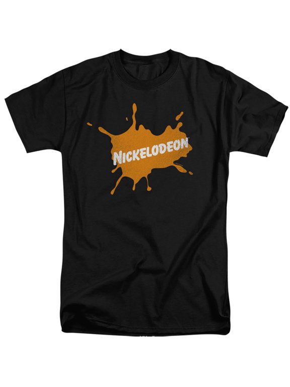 Nickelodeon Brand Nick Retro Burst Logo Unisex Adult Tall T Shirt,Black, X-Large