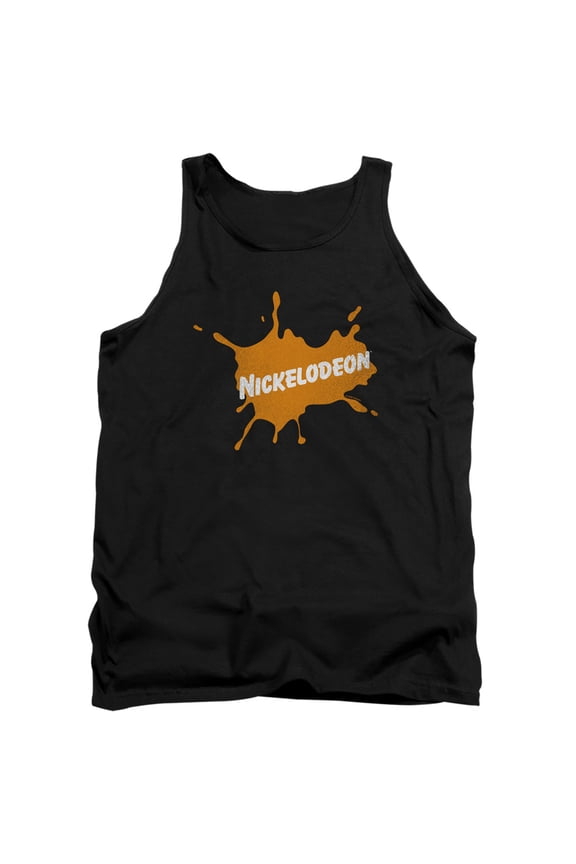 Nickelodeon Brand Nick Retro Burst Logo Unisex Adult Tank Top,Black, Large