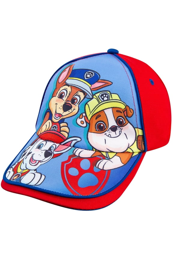 Chase Marshal and Rubble Boys Baseball Cap - Red and Blue - Ages 2-4T - Adjustable