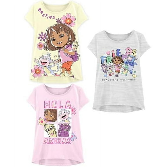 Nickelodeon Dora The Explorer T-Shirt for Girls – Comfortable Short Sleeve Shirt with a Charming Design – Easy-to-Wear Kids Clothing for Every Occasion
