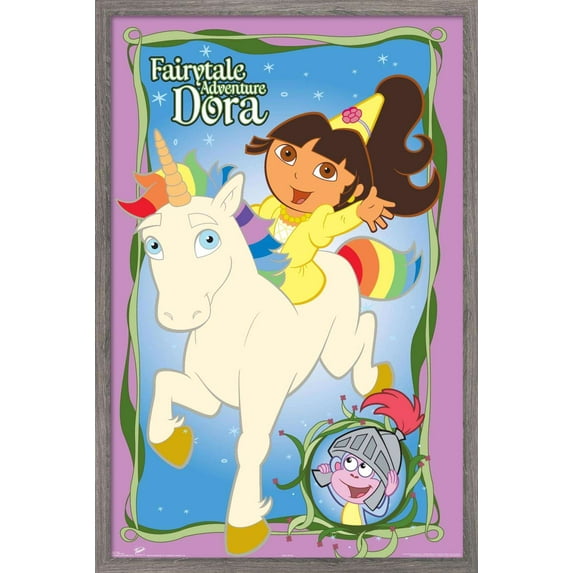Nickelodeon Dora The Explorer - Fairytale Wall Poster, 22.375" x 34", Framed