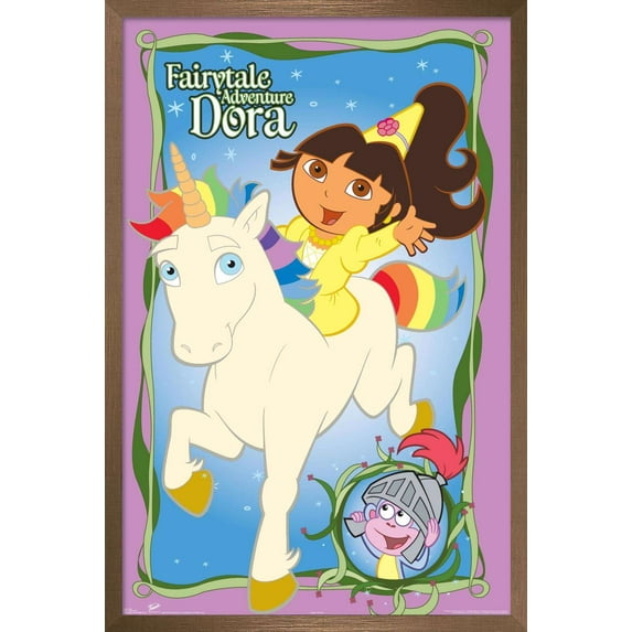 Nickelodeon Dora The Explorer - Fairytale Wall Poster, 22.375" x 34", Framed