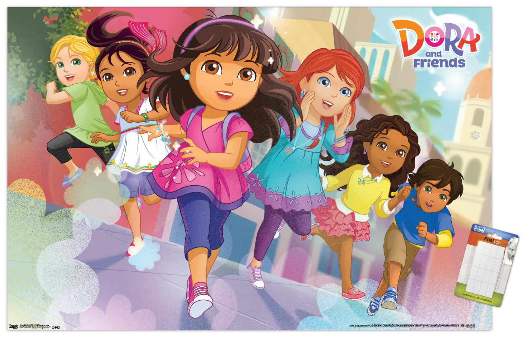 Nickelodeon Dora The Explorer - Running Wall Poster, 14.725 x 22.375,  Framed - Walmart.com