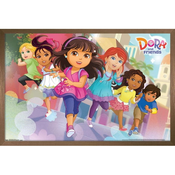 Nickelodeon Dora The Explorer - Running Wall Poster, 22.375" x 34", Framed