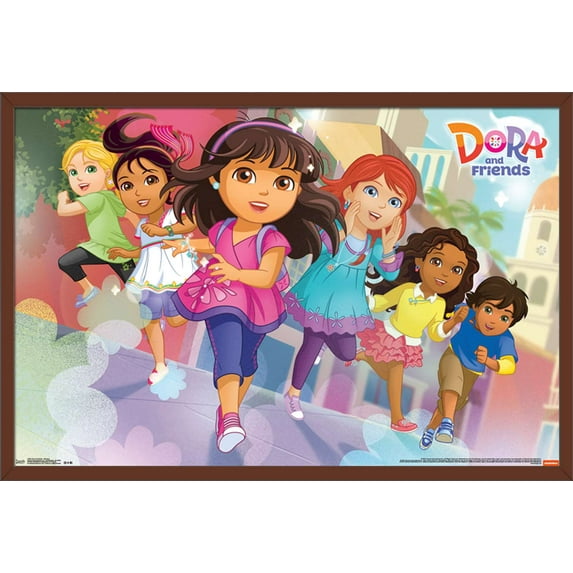Nickelodeon Dora The Explorer - Running Wall Poster, 22.375" x 34", Framed