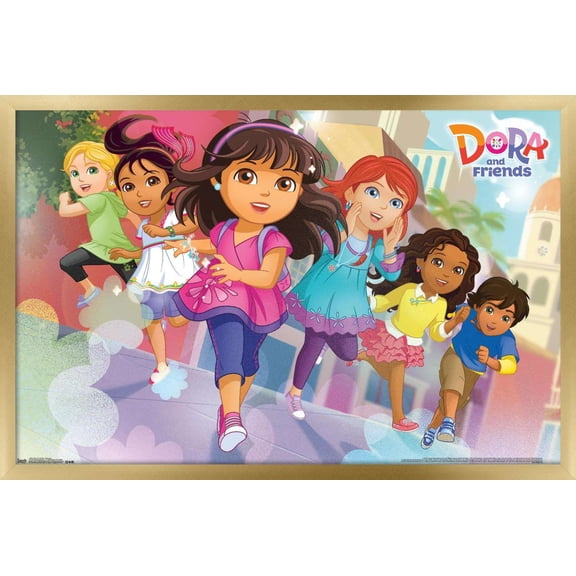 Nickelodeon Dora The Explorer - Running Wall Poster, 22.375" x 34", Framed