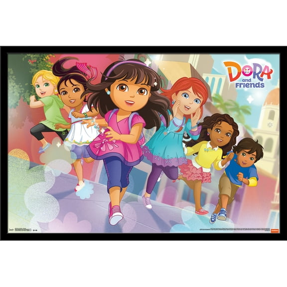 Nickelodeon Dora The Explorer - Running Wall Poster, 22.375" x 34", Framed