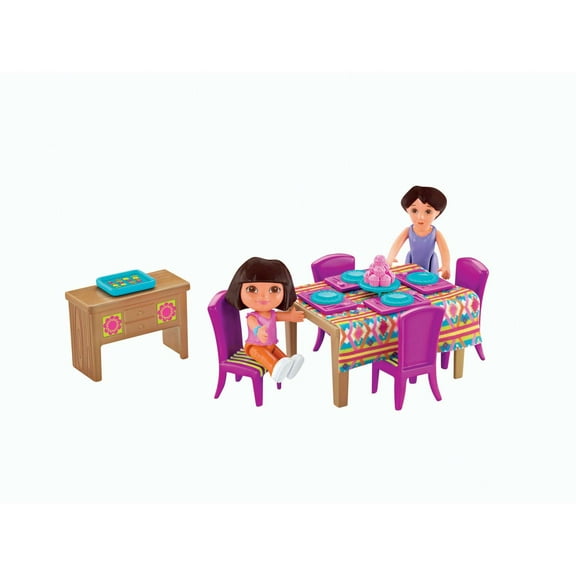 Nickelodeon Dora the Explorer Playtime Together Dora and Me Dollhouse Furniture, Dining Room