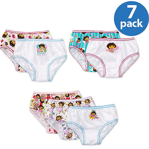 Nickelodeon Girls Dora 4 Pack Bikini Brief Underwear sizes 3 4 Colour Dora