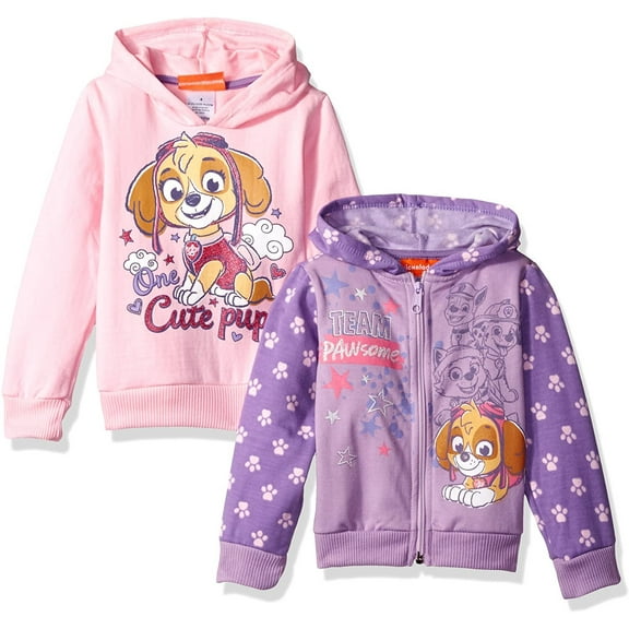 Nickelodeon Girls' Paw Patrol 2 Pack Hoodies