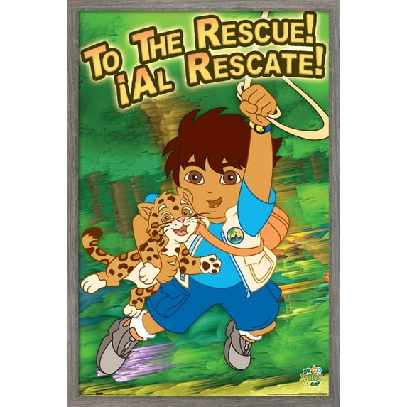 Nickelodeon Go Diego Go - To The Rescue Wall Poster, 22.375" x 34", Framed