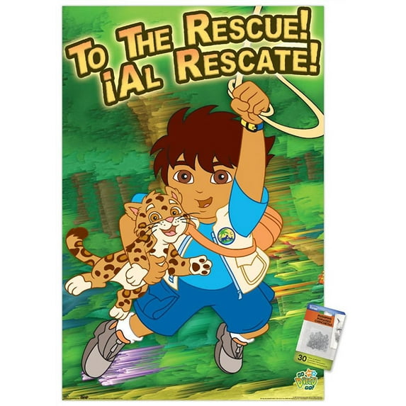 Nickelodeon Go Diego Go - To The Rescue Wall Poster with Push Pins, 22.375" x 34"