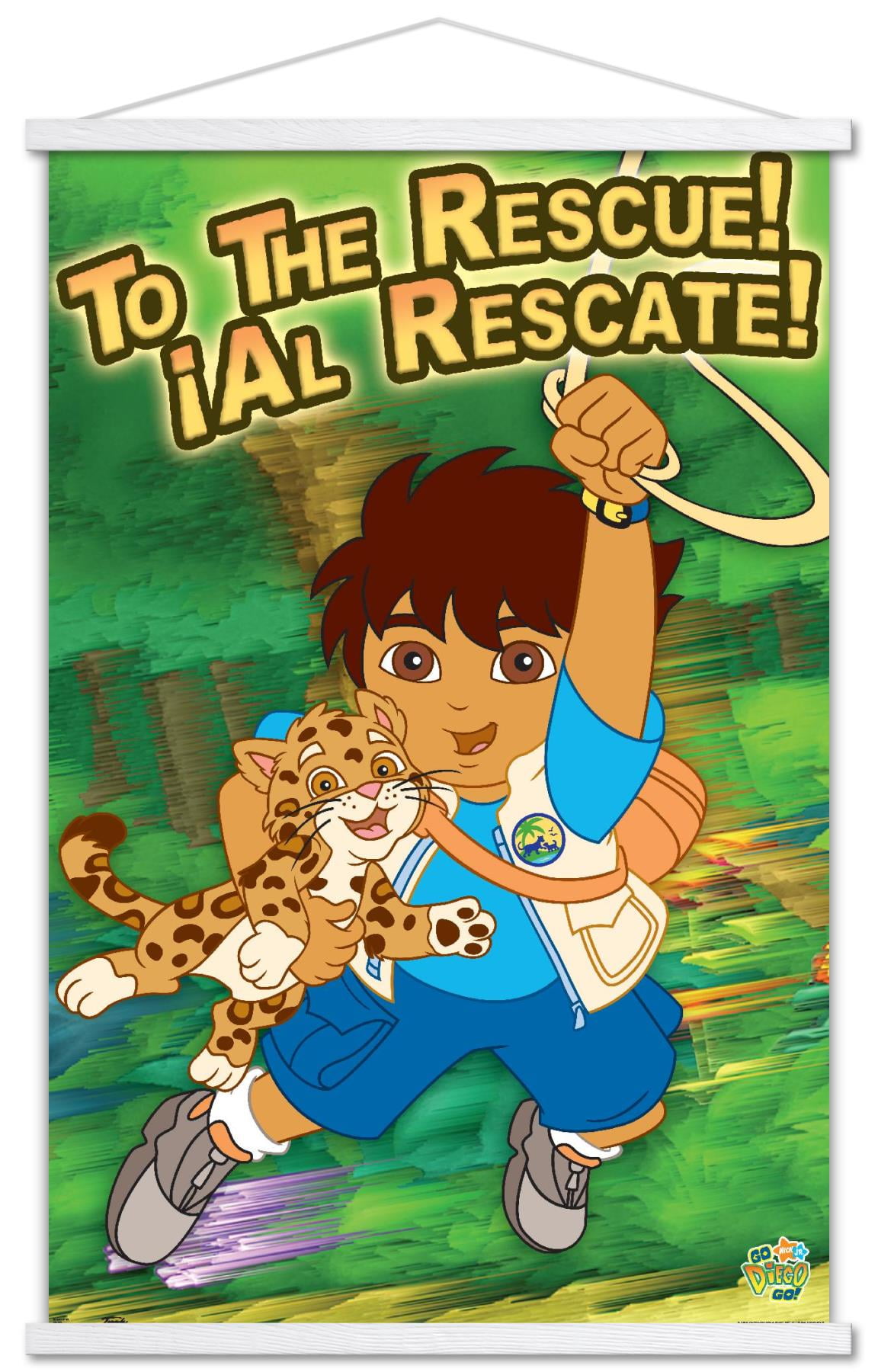 Nickelodeon Go Diego Go - To The Rescue Wall Poster with Wooden Magnetic Frame, 22.375" x 34"