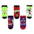 thumbnail image 1 of Nickelodeon Invader Zim Adult Socks Gir Character Face And Sayings Mix And Match Ankle Socks 5 Pairs, 1 of 6
