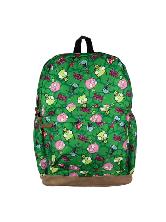 Nickelodeon Invader Zim Backpack Piggy GIR and ZIM Allover Design 16" Book Bag with Adjustable Straps