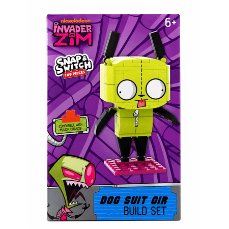 Nickelodeon Invader Zim Dog Suit GIR Build Set, 109 Pieces, Snap & Switch Construction Toy, Ages 6+