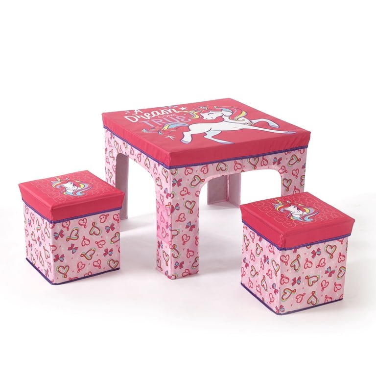 Nickelodeon JOJO Siwa Collapsible Storage Ottoman Table and Chair