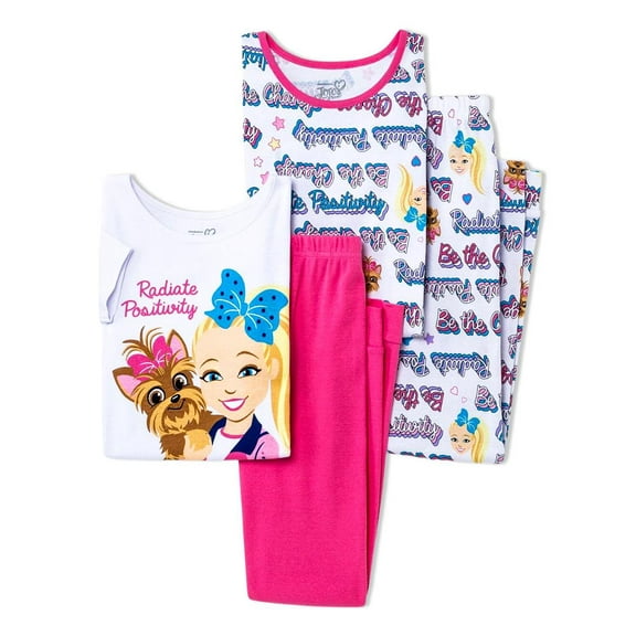 Nickelodeon JoJo Siwa Big Girls Four-Piece Pajama Set Female 4-5, Pink, Size: 4