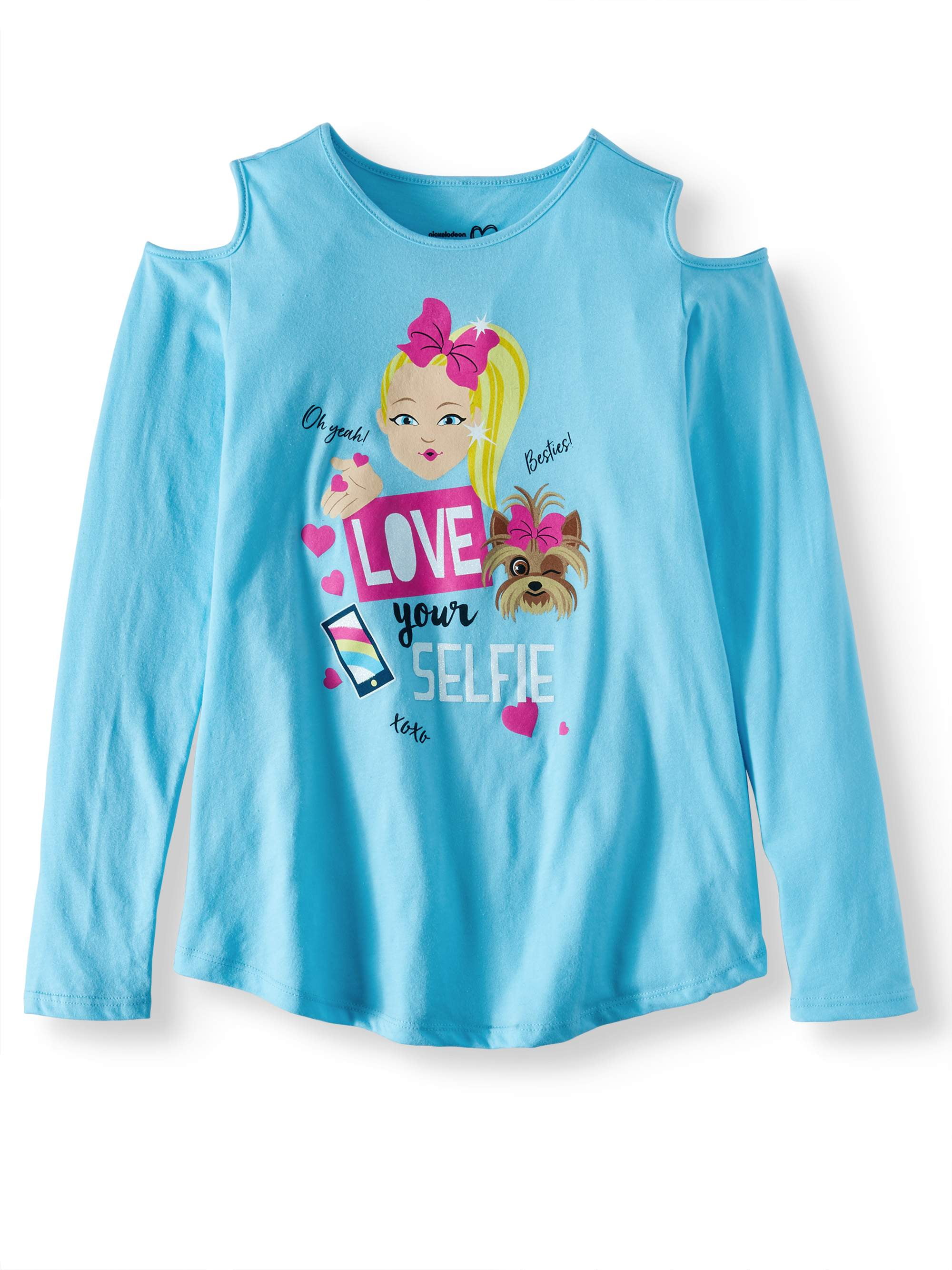 Nickelodeon JoJo Siwa Cold Shoulder Long T-Shirt (Little Girls & Big Girls) - Walmart.com