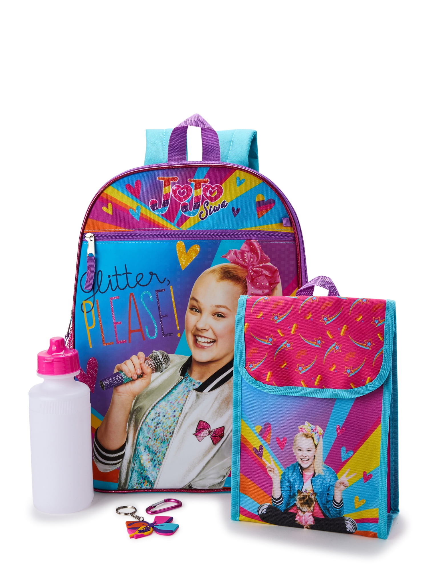 JoJo Siwa Girls' 5-Piece Backpack & Lunchbox Set