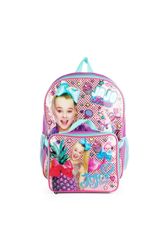 Nickelodeon JoJo Siwa Purple Bow Backpack with Insulated Lunch Kit School Bag
