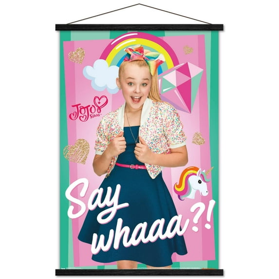 Nickelodeon JoJo Siwa - Say Whaa Wall Poster with Magnetic Frame, 22.375" x 34"