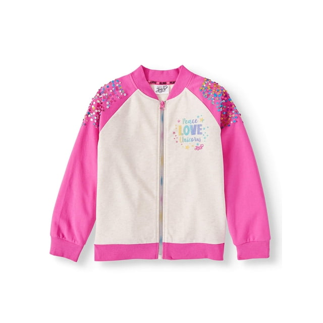 Nickelodeon JoJo Siwa Sequin French Terry Bomber Jacket (Little Girls