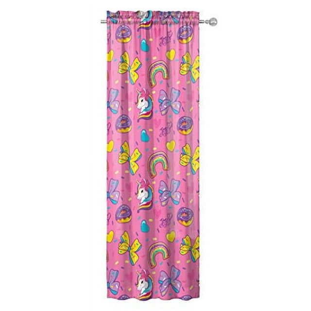 Nickelodeon JoJo Siwa Sprinkles & Ice Cream Pink 63" Inch Drapes, 100%