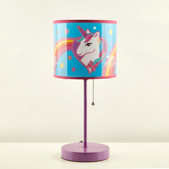 Nickelodeon JoJo Siwa Unicorn Kids Room Table Stick Lamp, Mulitcolor, Pink Base