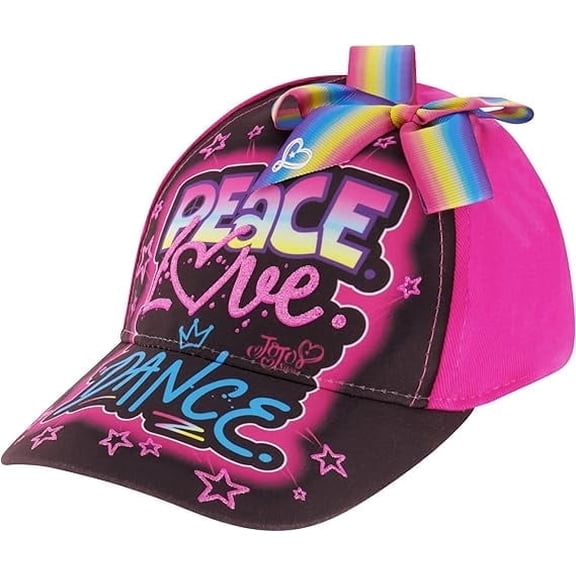 Nickelodeon Girls Baseball Cap, JoJo Siwa Adjustable Kids Hat For Ages 4-7