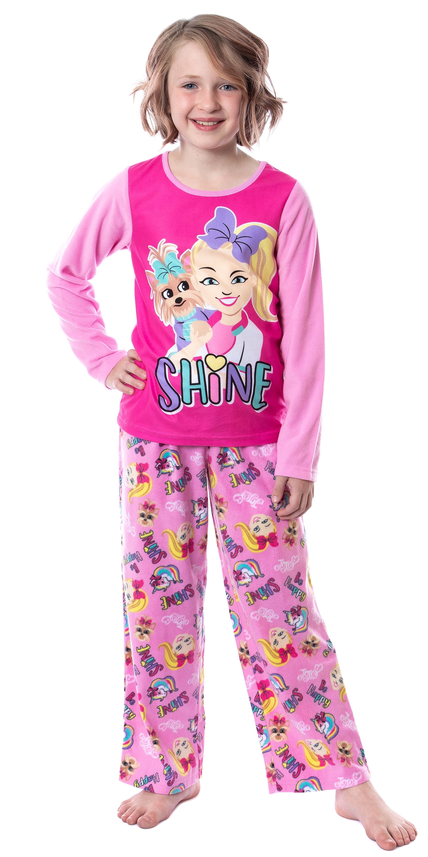 Nickelodeon Jojo Siwa Girls' Jojo and BowBow Shine 2 Piece Pajama Pant Set  (10) 