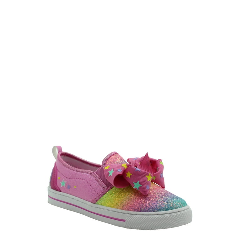 Nickelodeon Jojo Siwa Toddler Little Girls Ombre Rainbow Twin Gore Slip on Sneakers Walmart