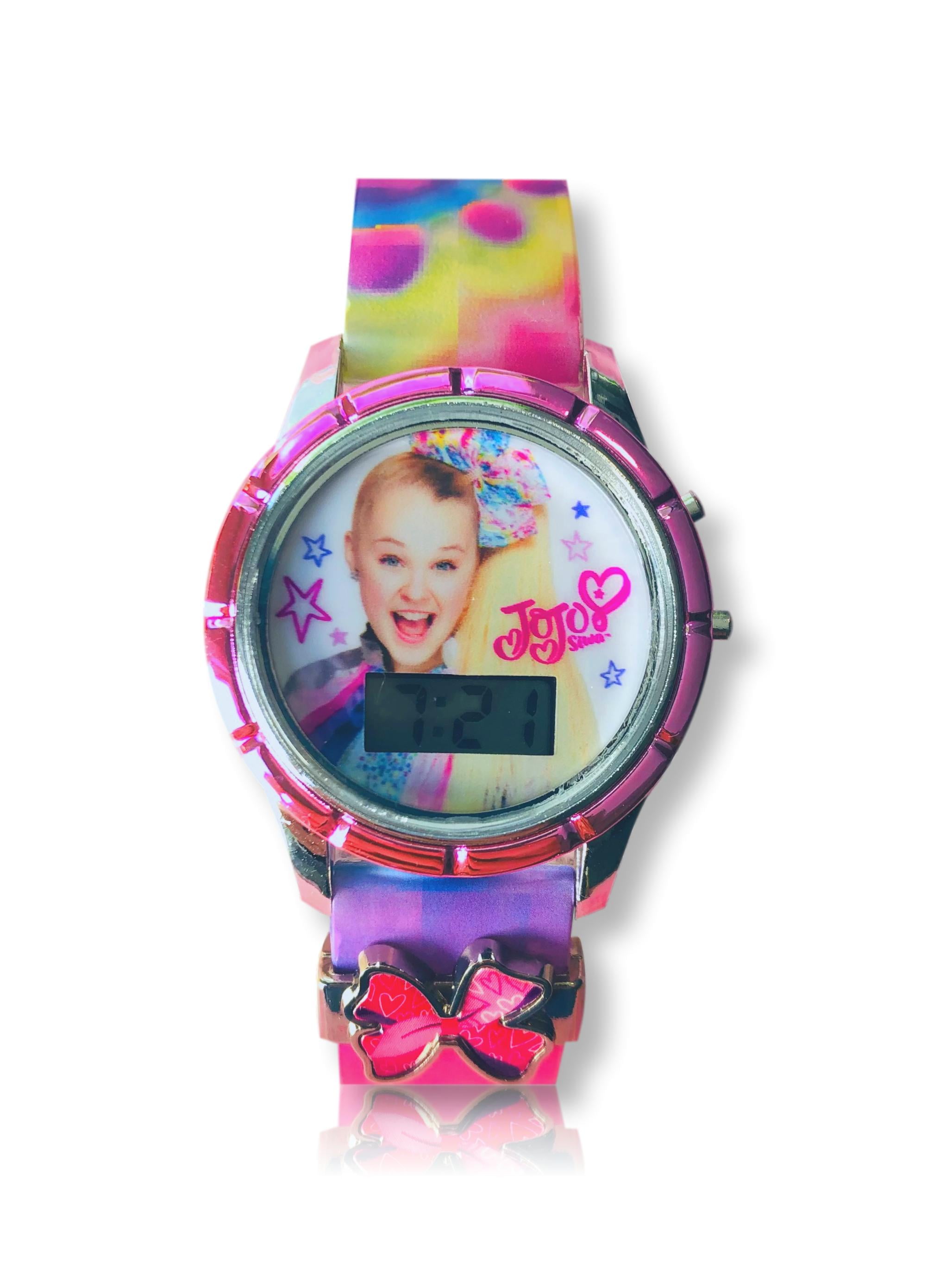 Nickelodeon Jojo Siwa Unisex Child LCD Watch with a Slide Charm