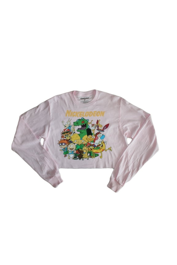 Junior Women's Crop Top Long Sleeve T-Shirt (Medium)