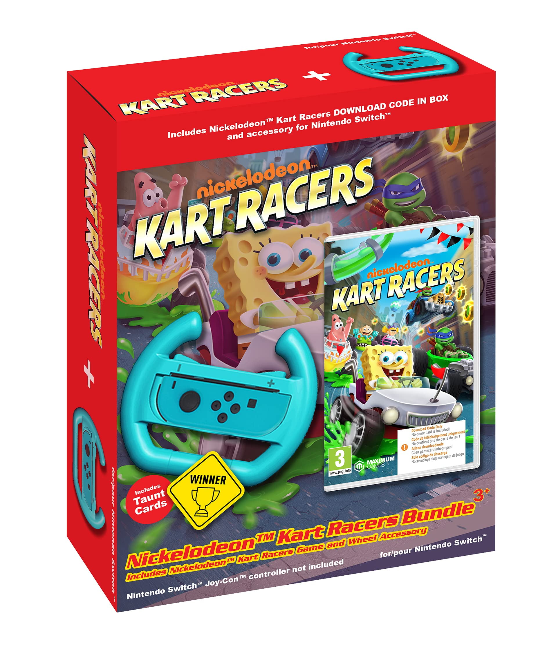 Nickelodeon Kart Racers Bundle + Wheel Accessory Nintendo Switch Game ...