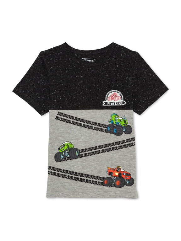 Little Boys Blaze Graphic Print T-Shirt Black Heather 7