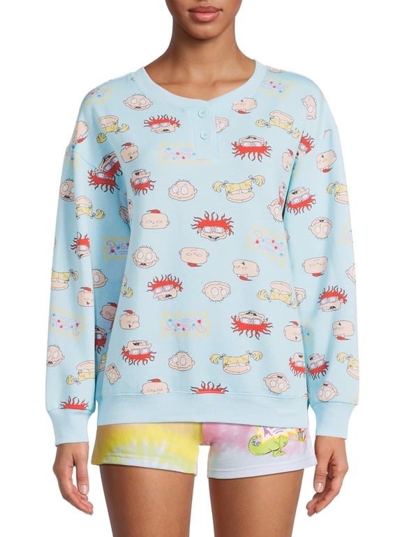 Women's and Women's Plus Rug Rats Long Sleeve Pajama Top