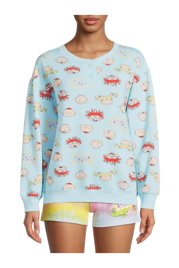 Long Sleeve Crew Neck Printed Pajamas (Women's or Women's Plus) 1 Pack