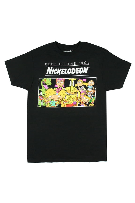 Nickelodeon Men's Best Of The 90s Rugrats Hey Arnold Ren and Stimpy T-Shirt