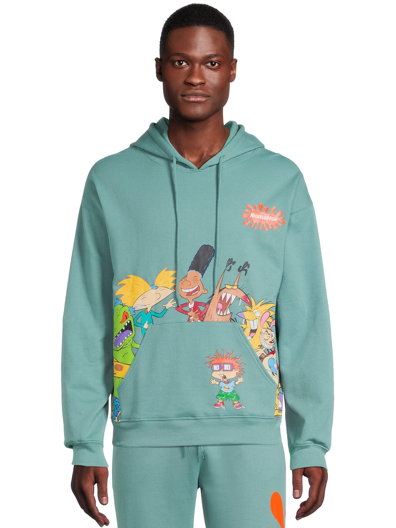 Nickelodeon Men's Cast Mash Up Graphic Hoodie Sweatshirt, Sizes S-2XL